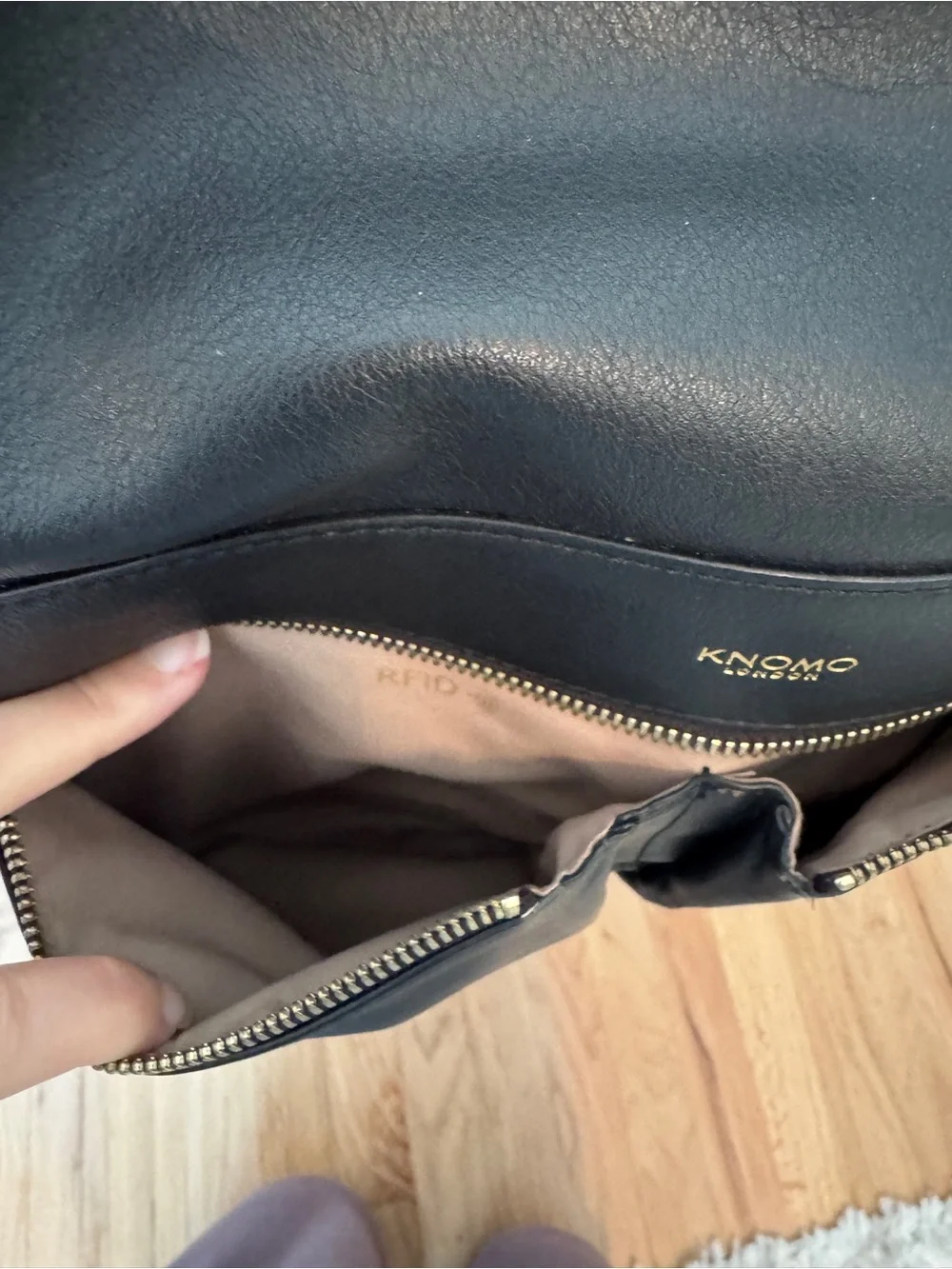 Knomo Beauchamp Leather Backpack in Black Leather